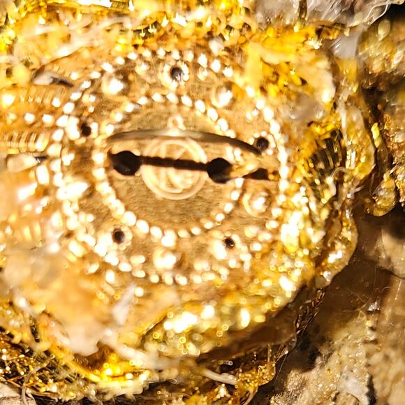 Set of 10 Vintage Style Christmas Ornaments Sheet Music Decoupage Gold Glitter - Picture 4 of 6